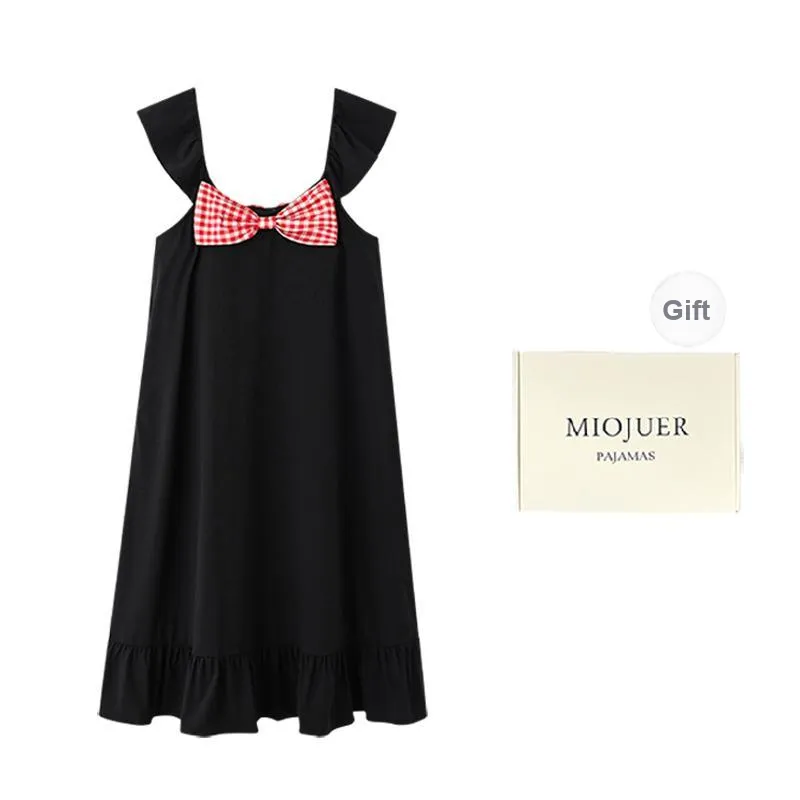 MIOJUER Nightgown Women's Gift Box Set Black-0