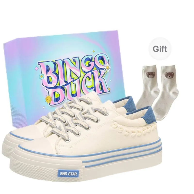 BINGO DUCK Slip Resistant And Breathable Low Top Canvas Shoes Women's-6