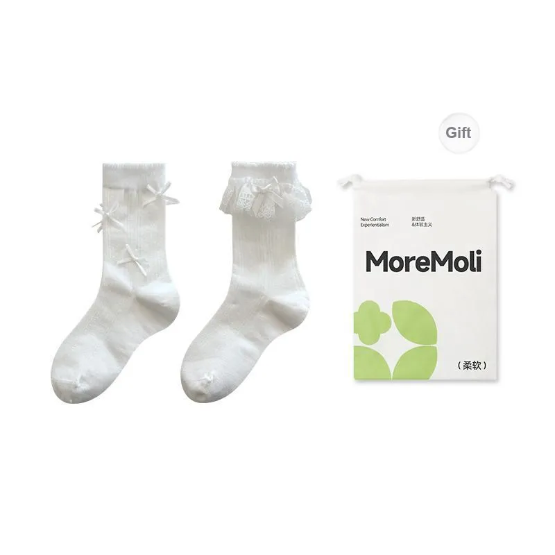 Moremoli Mid Calf Socks Women's 2 Pack Shopping Bag-7