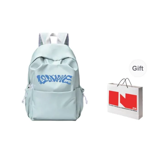 LOVVVVE Polyester Backpack Unisex Gray Blue