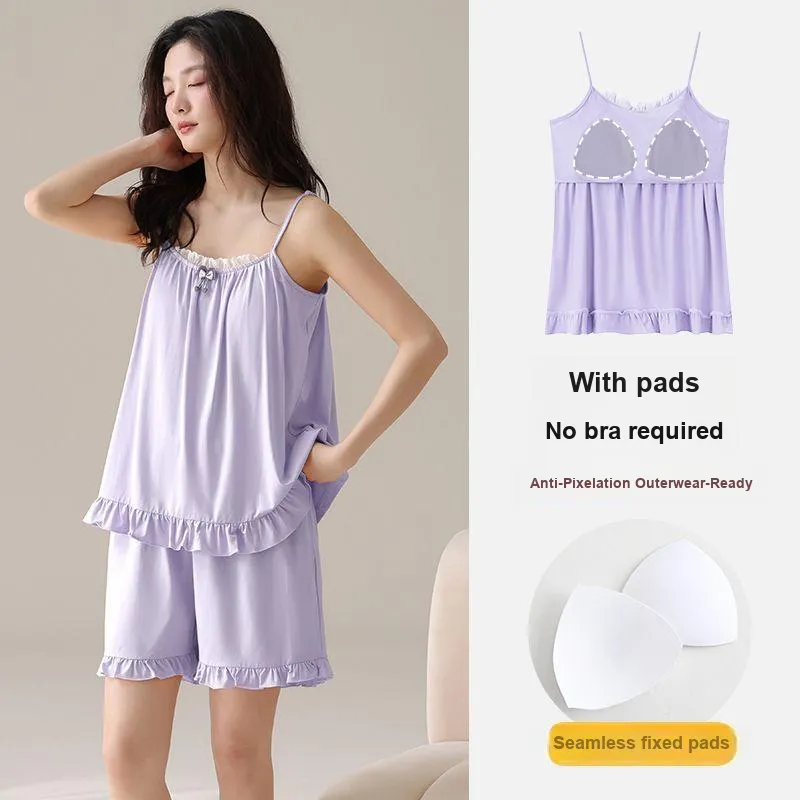 XISHE Pajama Set Women's Light Purple-1