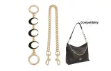 (straight gold) black moon 16cm + dog buckle decorative chain 45cm
