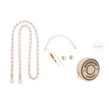 Metal Bag Shoulder Strap Women's Gold/White