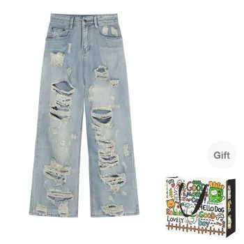 OURUOKE Jeans Women's Blue