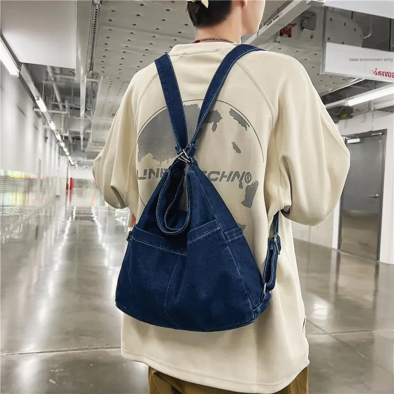OUZIHUANG Denim Crossbody Bag, Shoulder Bag Regular Unisex Black/Light Blue/Dark Blue/Vintage Blue-26
