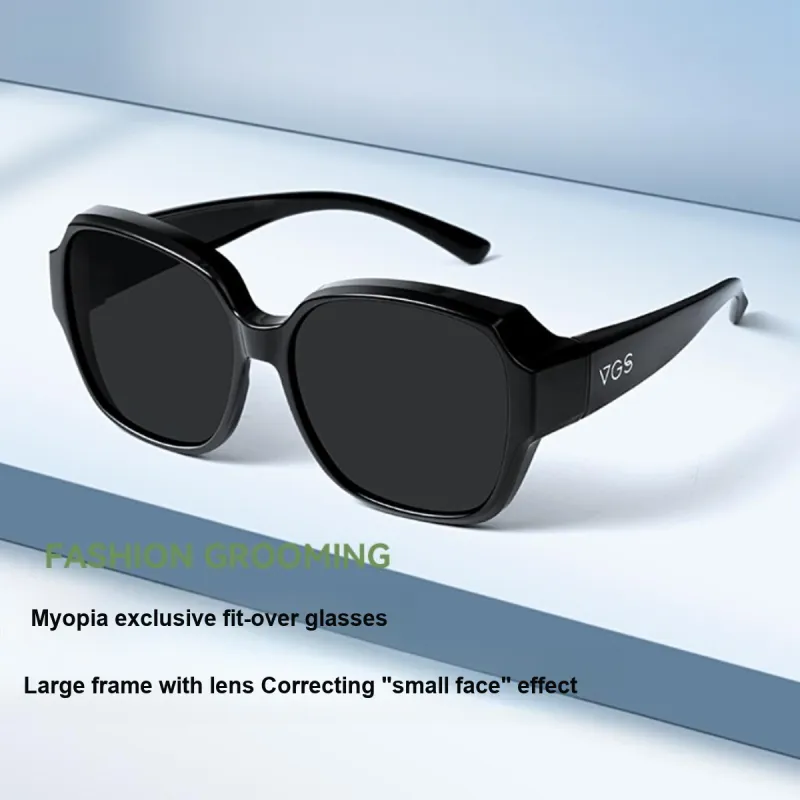 VEGOOS TR90 Square Sunglasses Unisex Black-1