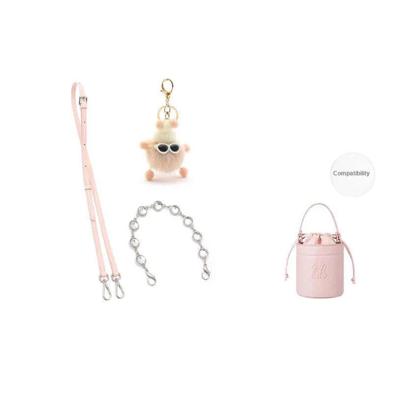 Gloya Leather Alloy One Shoulder Crossbody With Chain Accessories Decorative Chain Combo Set Women's Pink-0