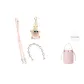 Pink Adjustable Leather Strap+Rhinestone Decorative Chain+Small Coal Ball
