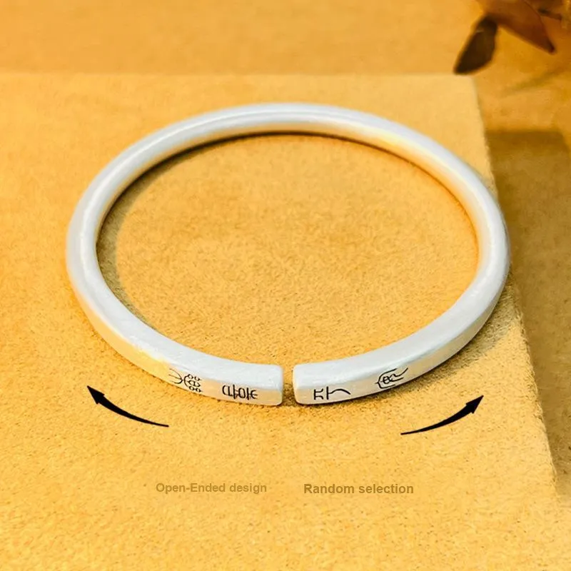 HAOYINFANG 999 Fine Silver Bangles Women's-2