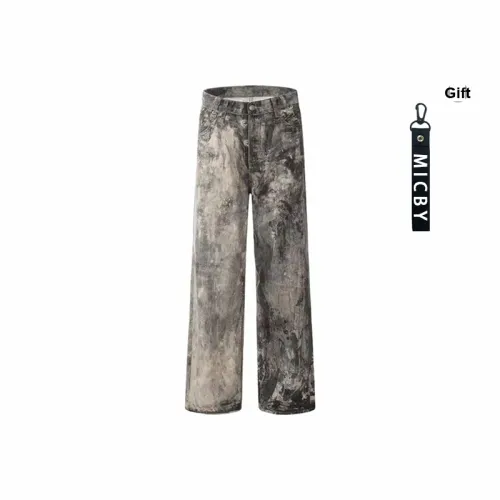 Micby Ink Splash Gray Unisex Jeans
