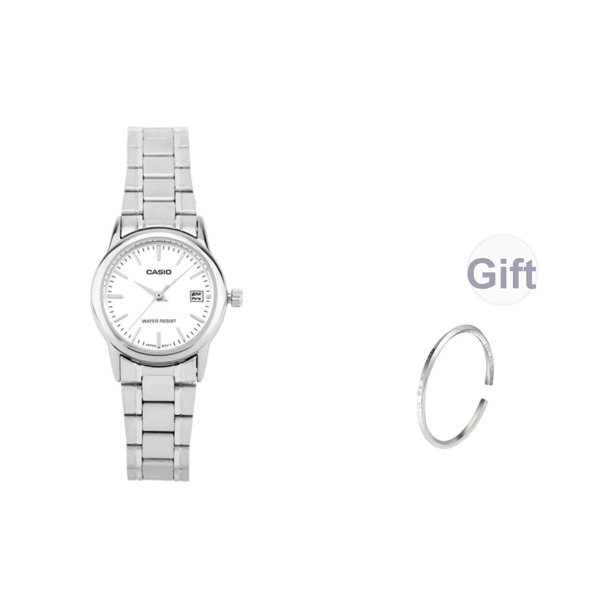 CASIO Кварцевый механизм Часы Женские Серебристый циферблат