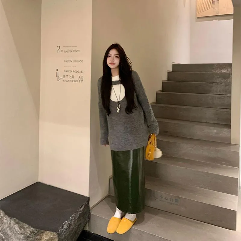 Ouyang Leather Long Skirts Women's Jasper-2