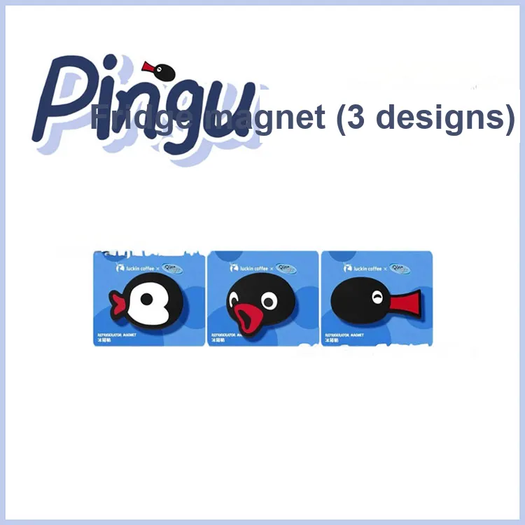 LUCKIN COFFEE X Pingu Collaboration, Minimalist Style Anime / Games Fridge Magnets-3