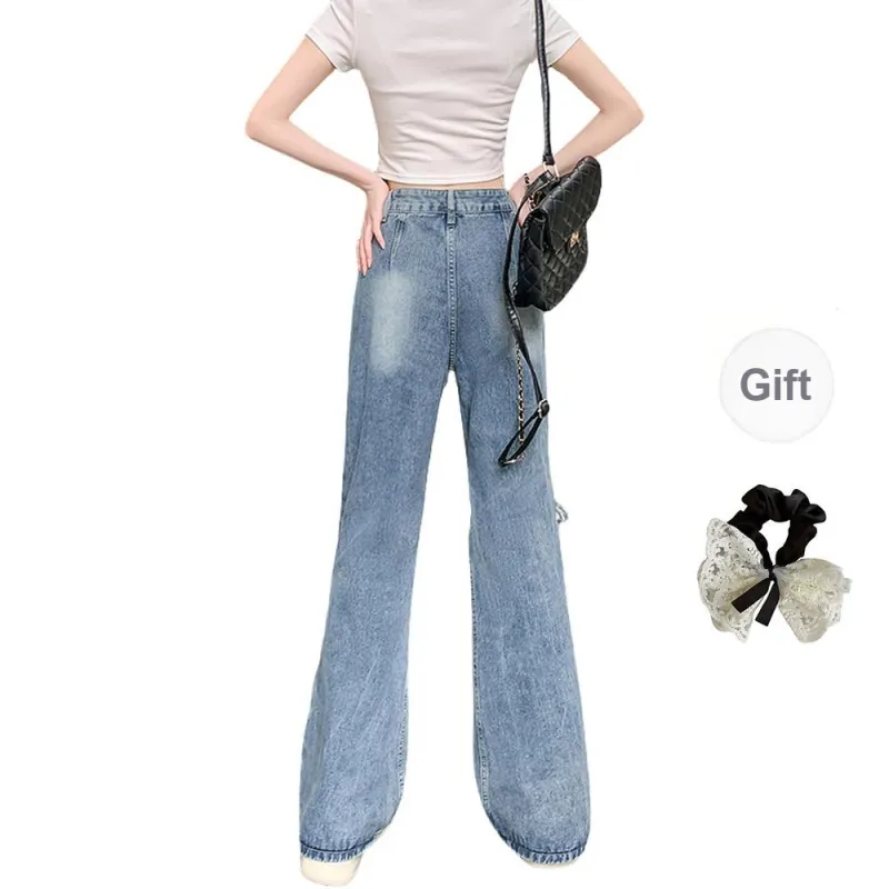 PAVEA Jeans Women's Blue+Hair Tie Comes With-1