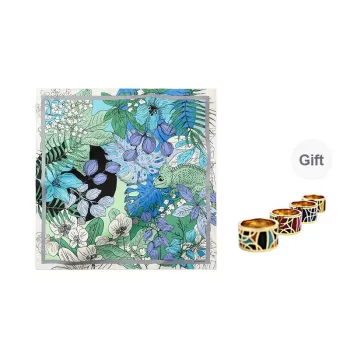MARJAKURKI Silk Large Scarf Women's