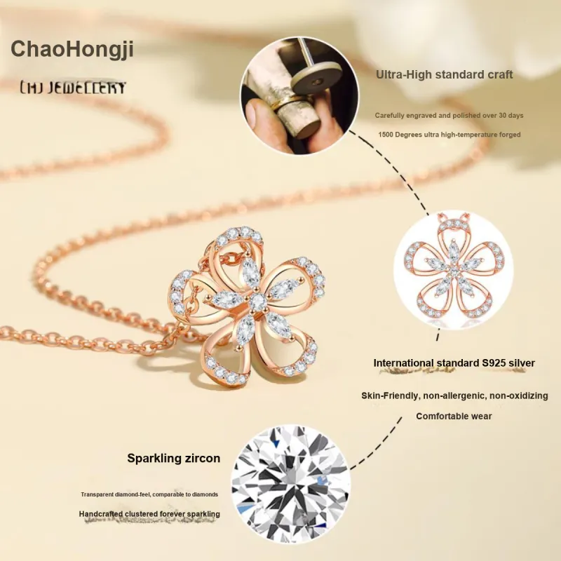 CHAOHONGJI S925 Silver Necklaces Women's-2