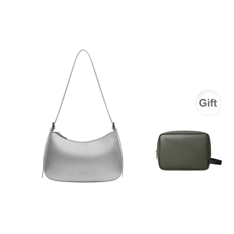 Gaston Luga Polyester Crossbody Shoulder Bag Medium Size Women's Elegant Black/Gunmetal Silver/Pearl Silver/Dusty Blue-5