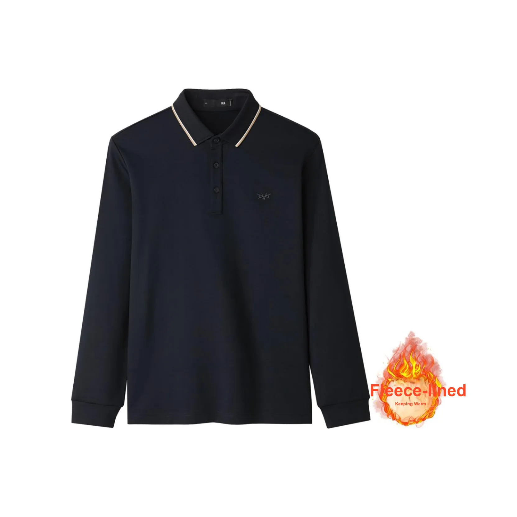 HLA Длинный рукав Polo для мужчин