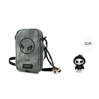 Venque Polyester Cell Phone Pouch, Small Square Bag, Shoulder Bag, Crossbody Bag Regular Unisex Gray