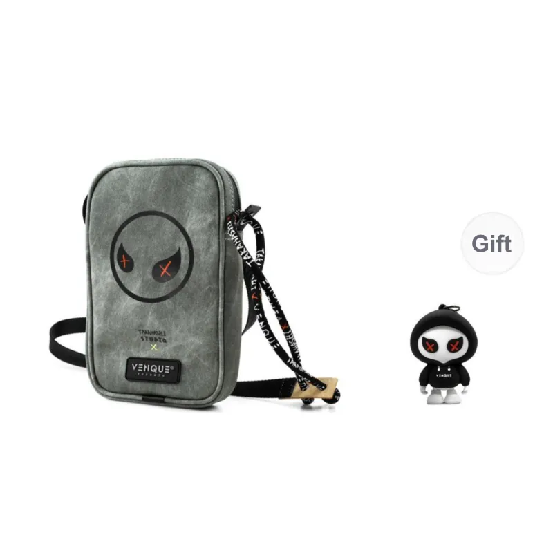 Venque Polyester Cell Phone Pouch, Small Square Bag, Shoulder Bag, Crossbody Bag Regular Unisex Gray-0