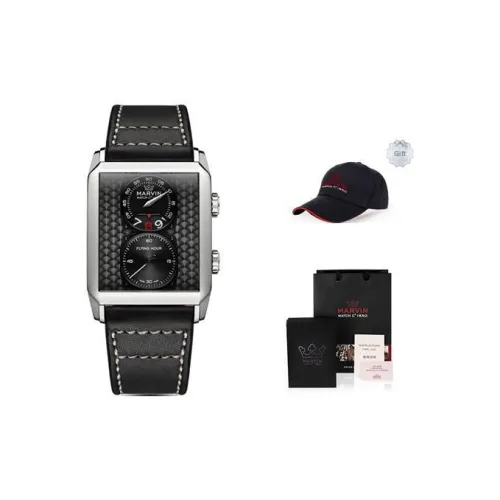 MARVIN Moulton Square Collection Кварцевый механизм Мужские часы Часы 50*35 мм Черный циферблат