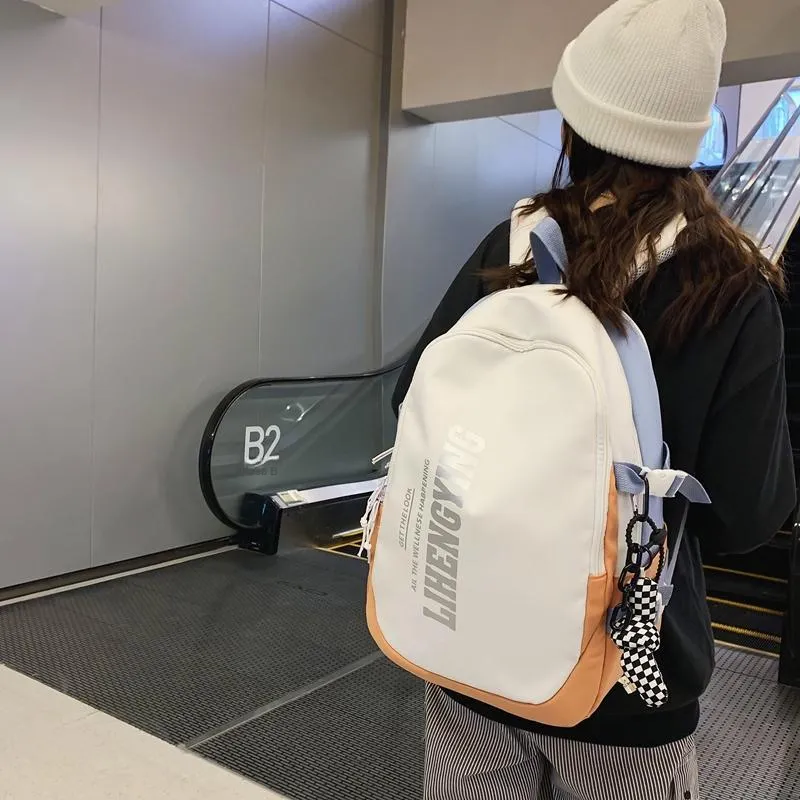 HCXK Nylon Backpack Unisex Black/Gray/Blue/Purple/Orange-12