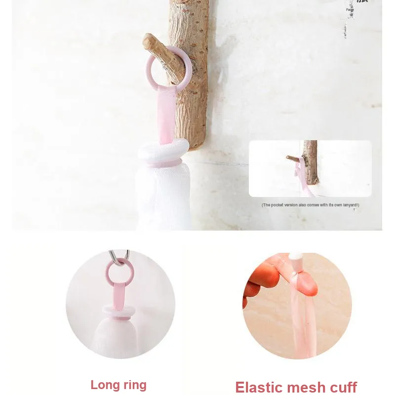 JINGLINGLONG Foam Net Handmade Soap Facial Cleanser Face Soap Facial Cleansing Foam Net Soap Bag-6