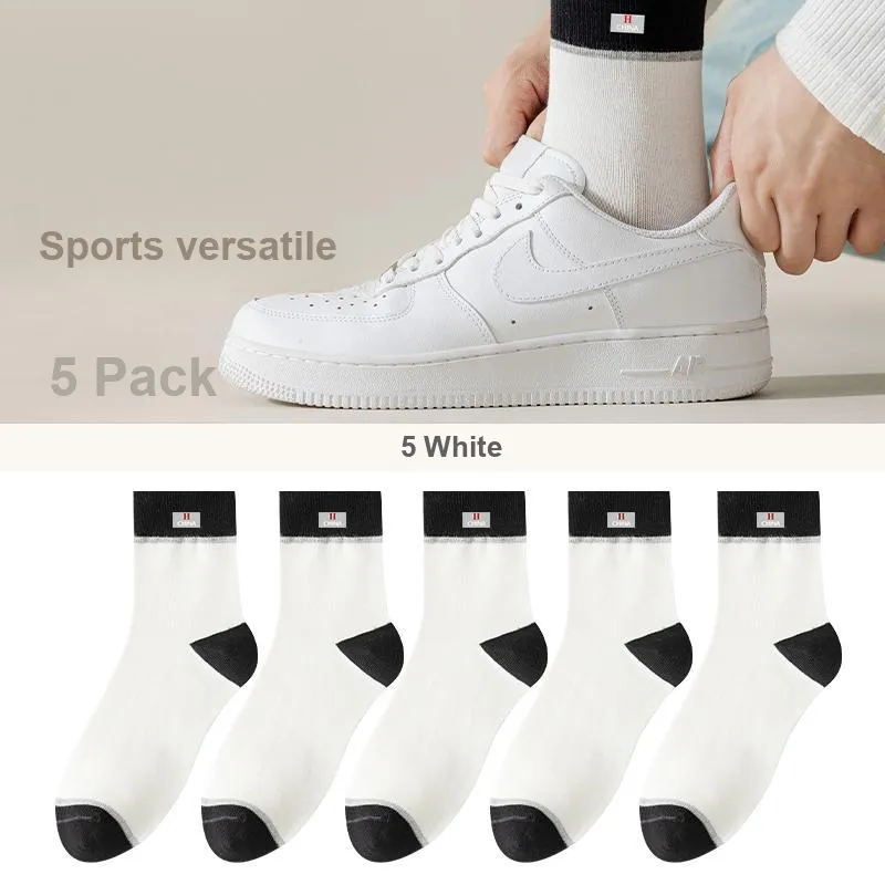 Lan Miao Mid Calf Socks Men's 5 Pack-13