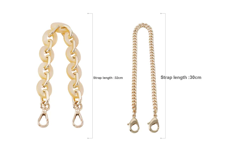 Lan Bao Fan Alloy, Metal Bag Strap Women's Gold Tone-11
