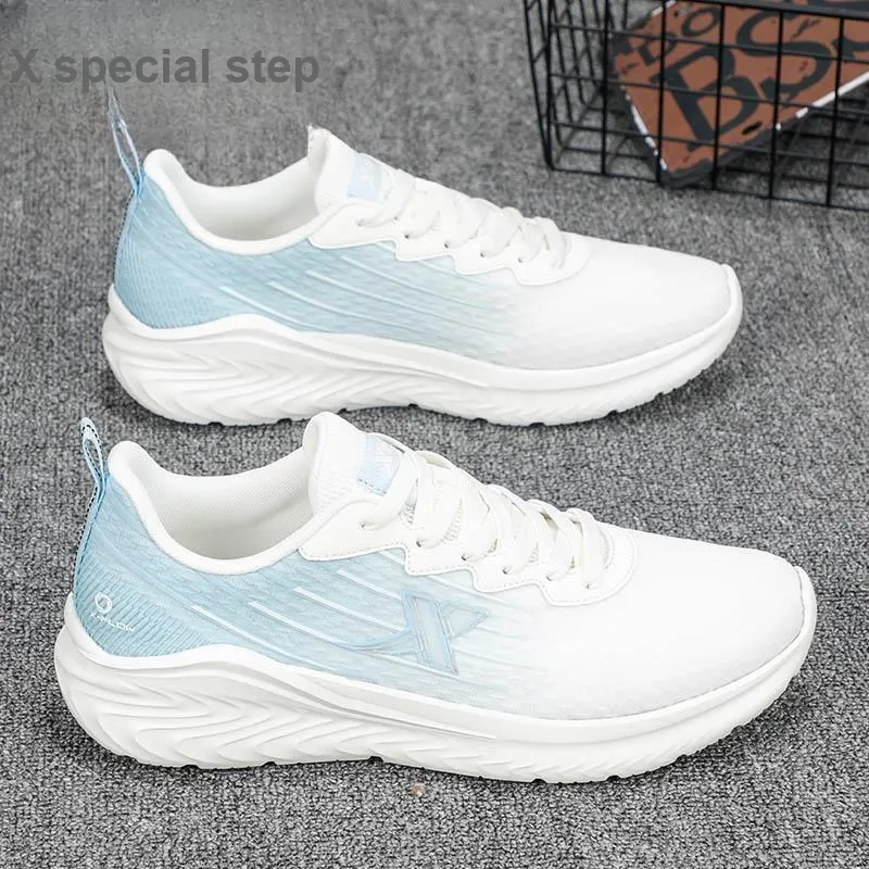 XTEP Hydrogen Wind Technology Breathable Balanced Lightweight Low Top Running Shoes Men's Blue White-7