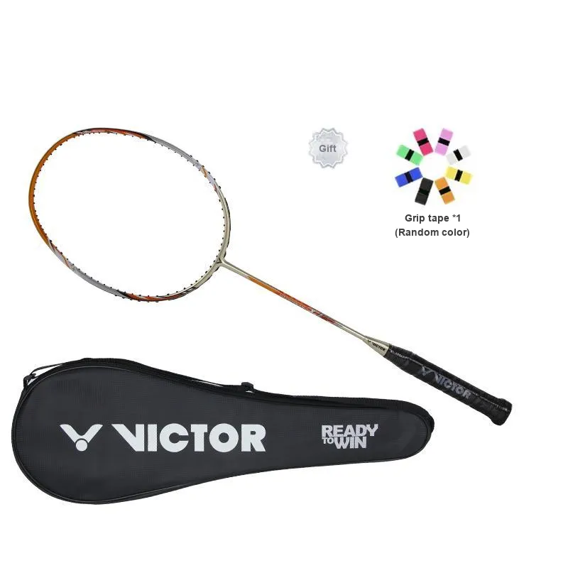VICTOR HYPERNANO X Collection HX 7SP Badminton Rackets Offensive Hard Head High grade Unisex Single Strung Gold-10