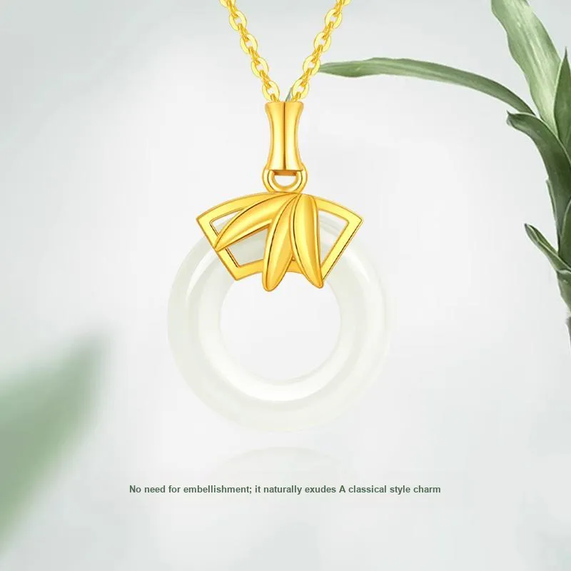 JINLIUFUJIXIANG Hetian Jade Necklaces White Jade/Pale Greenish White Jade Unisex-2