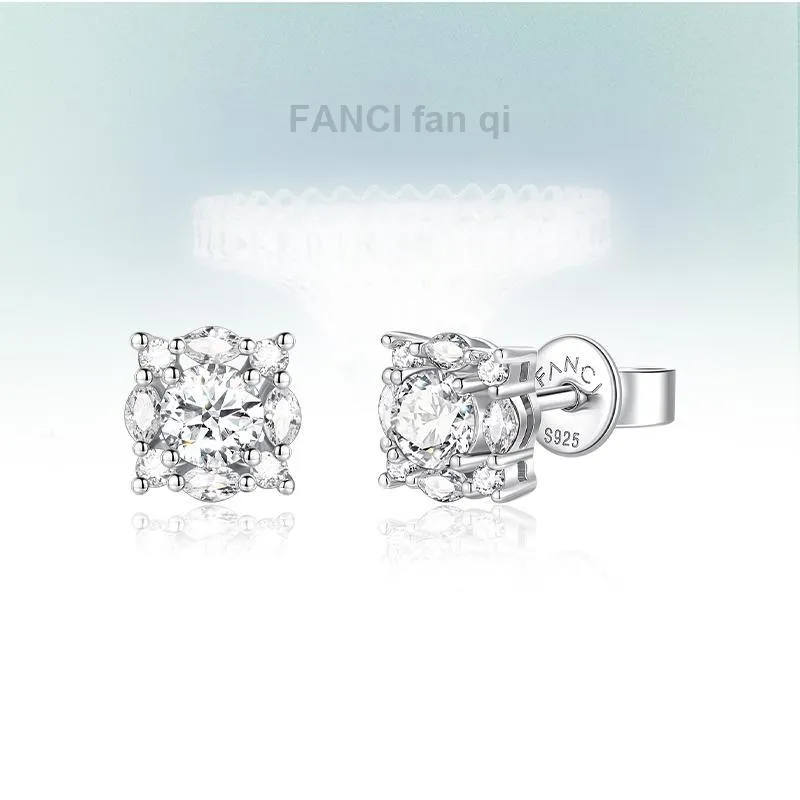 FANCI S925 Silver Stud Earrings Women's-1