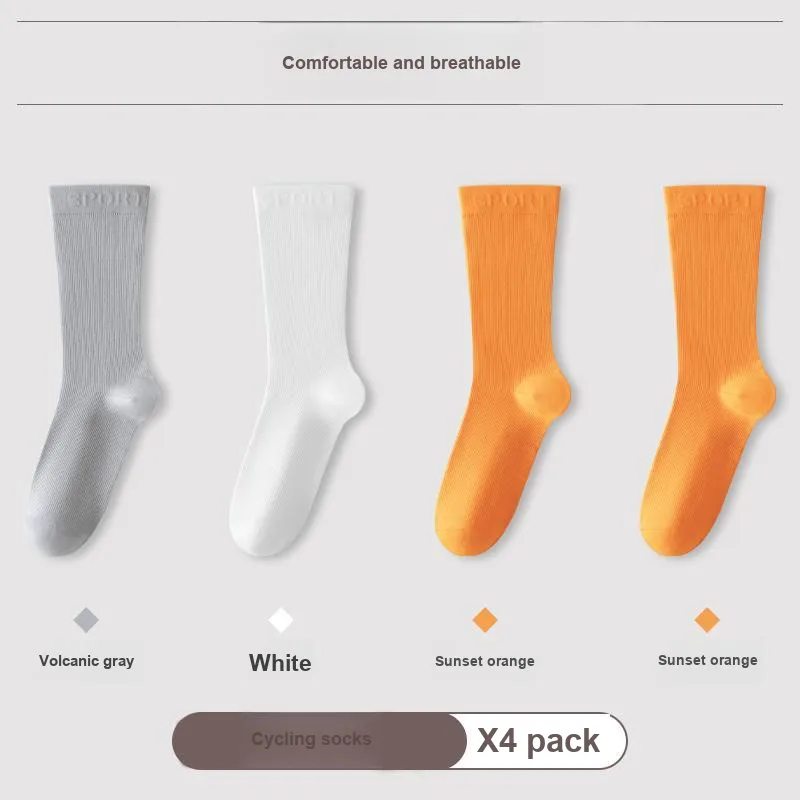 FIRS Mid Calf Socks Men's 4 Pack Mixed color Combination-25