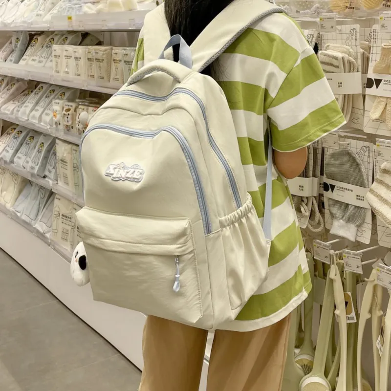 WICKBUEN Nylon Backpack Regular Unisex White/Black/Purple/Yellow/Blue-4