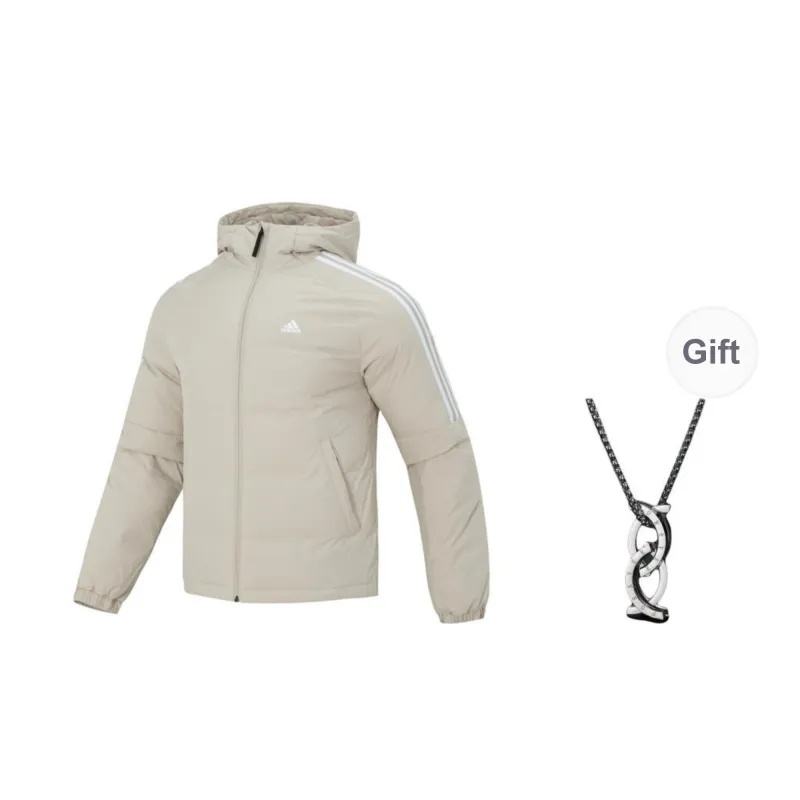 Adidas Down Jacket Unisex Khaki Comes With Necklace-0