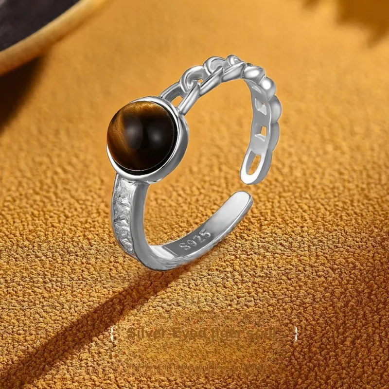 LAOMIAO Tiger's Eye Stone Rings Women's-1