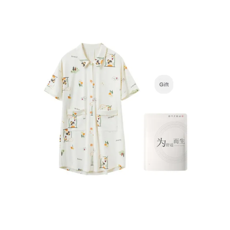 Red Beans At Home Nightgown Women's Shopping Bag-0