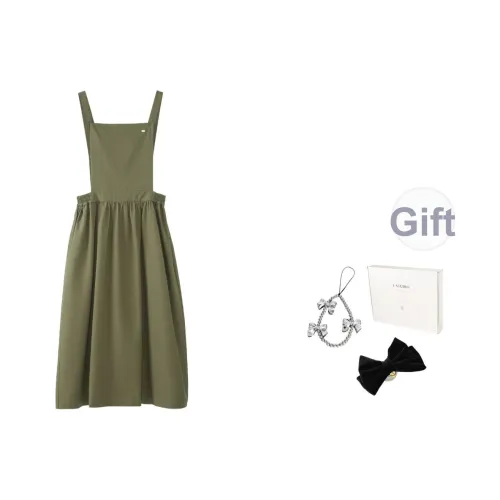 Fstudio Без рукавов Платье Женское Армейский зеленый