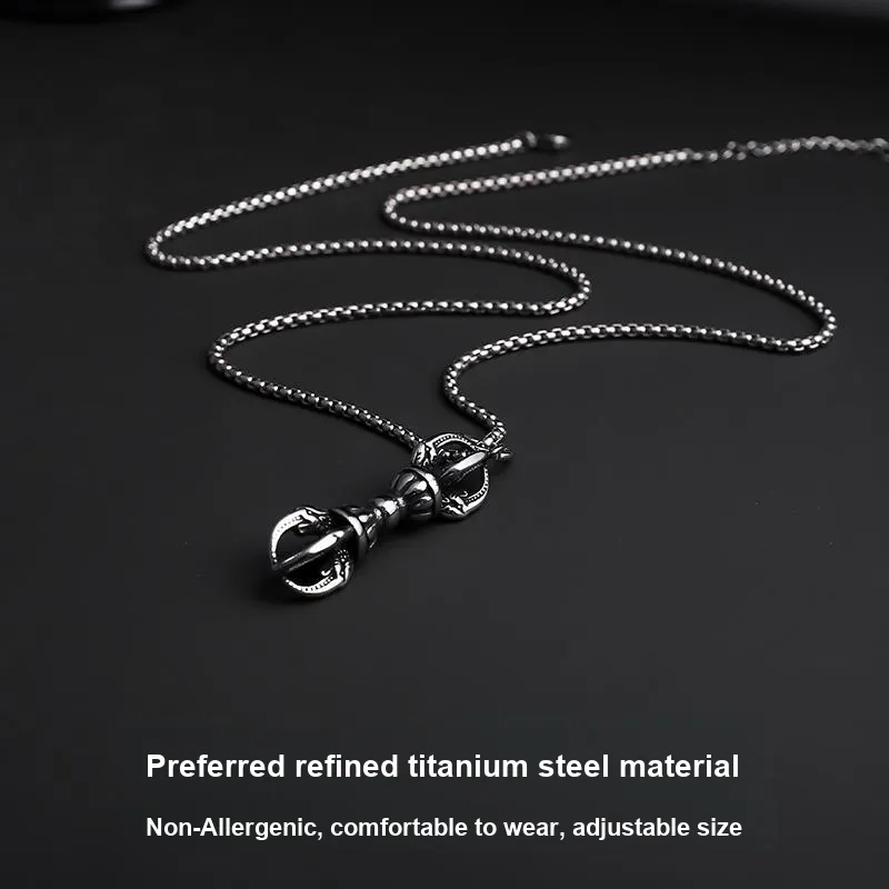 FOREVER MELODY Titanium Steel Necklaces Men's-5