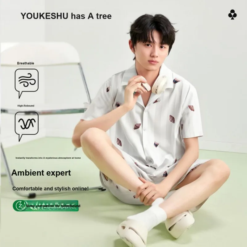 YOUKESHU Men Pajama Sets-12