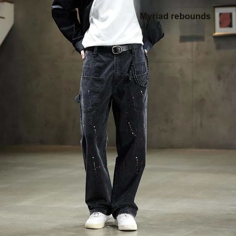 SANTASTIC Jeans Men's Ink Splatter Black-2
