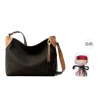 FION Artificial Leather Shoulder Bag Regular Women's Coffee Camel