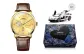 Gold Case Gold Dial Brown Belt