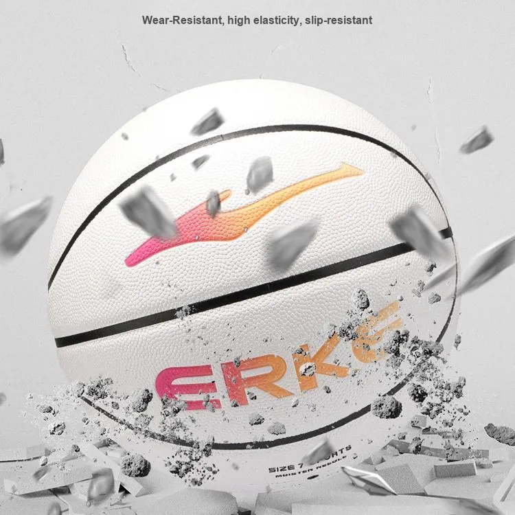 Erke PU Basketball White 6 Size 7 Ball Street Unisex-2
