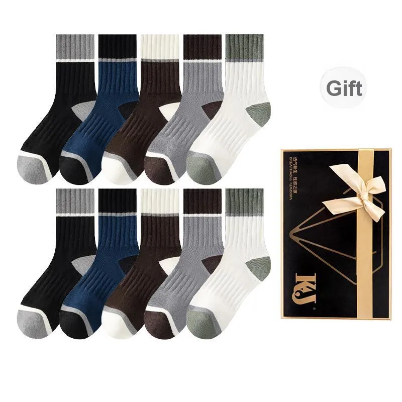 KJ Mid Calf Socks Men's Gift Box Combination Mixed Color-71