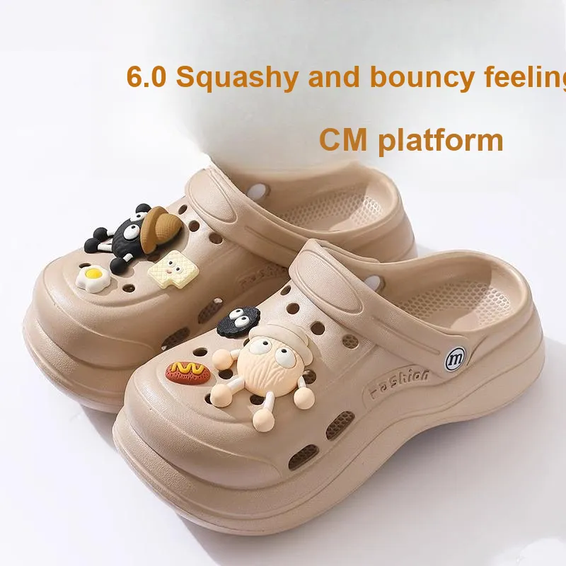 Ke Jiayi Platform Summer Versatile Trendy Slip Resistant Odor Resistant Slippers Outerwear Fashion Closed Toe Sandal-1