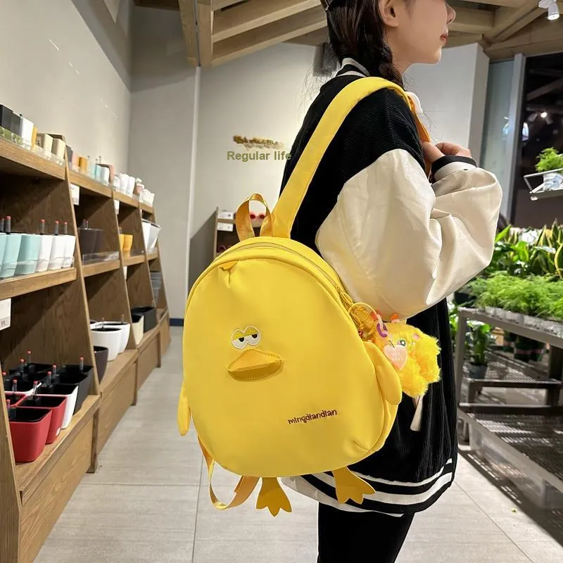 LETOO Nylon Backpack Regular Unisex Yellow/White/Black-2