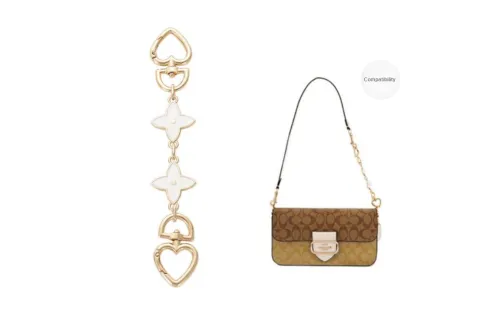 Lan Bao Fan Metal Bag Accessory Unisex Gold Tone