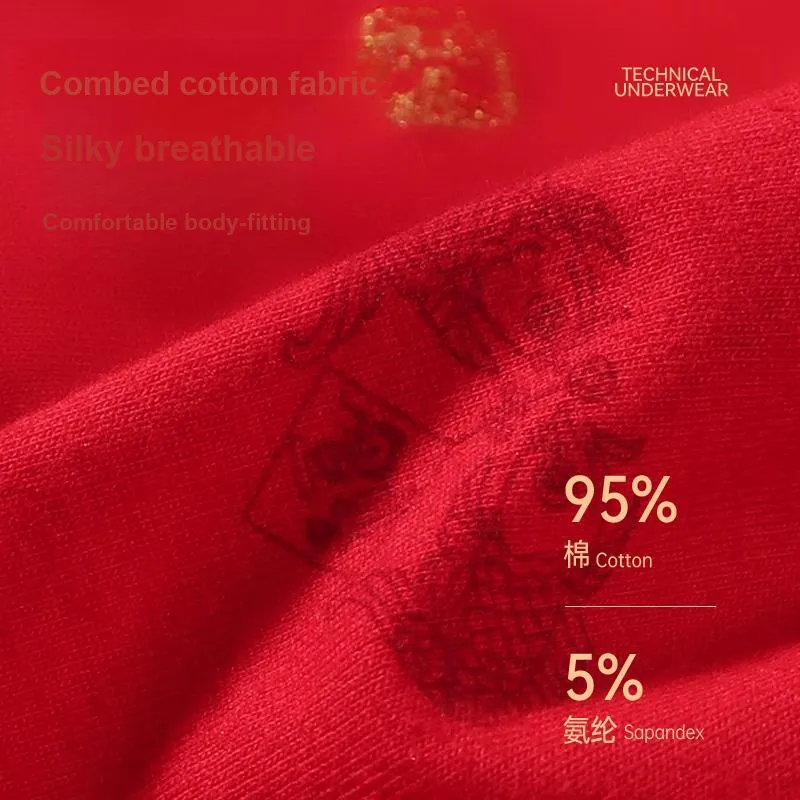MIIOW Underpants Men's 4 Pack Red-4
